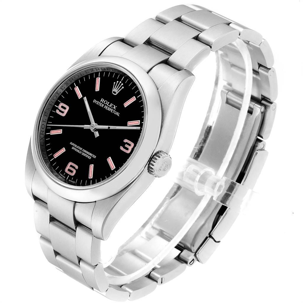 Men's Rolex Oyster Perpetual 36 Pink Baton Hour Markers Unisex Watch 116000 For Sale