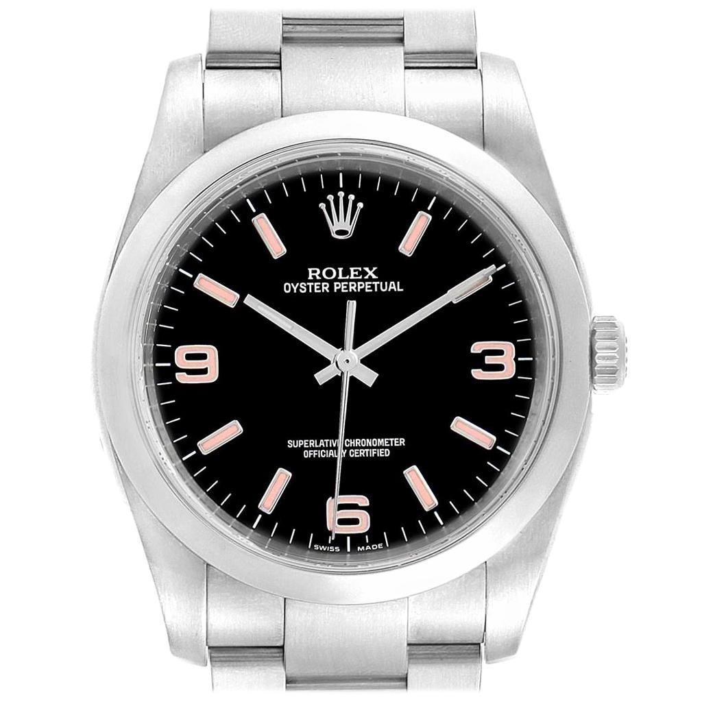 Rolex Oyster Perpetual 36 Pink Baton Hour Markers Unisex Watch 116000 For Sale