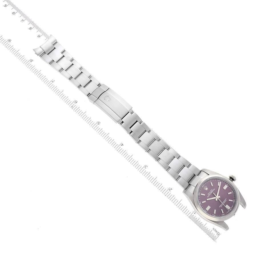 Rolex Oyster Perpetual 36 Red Grape Dial Steel Mens Watch 116000 3