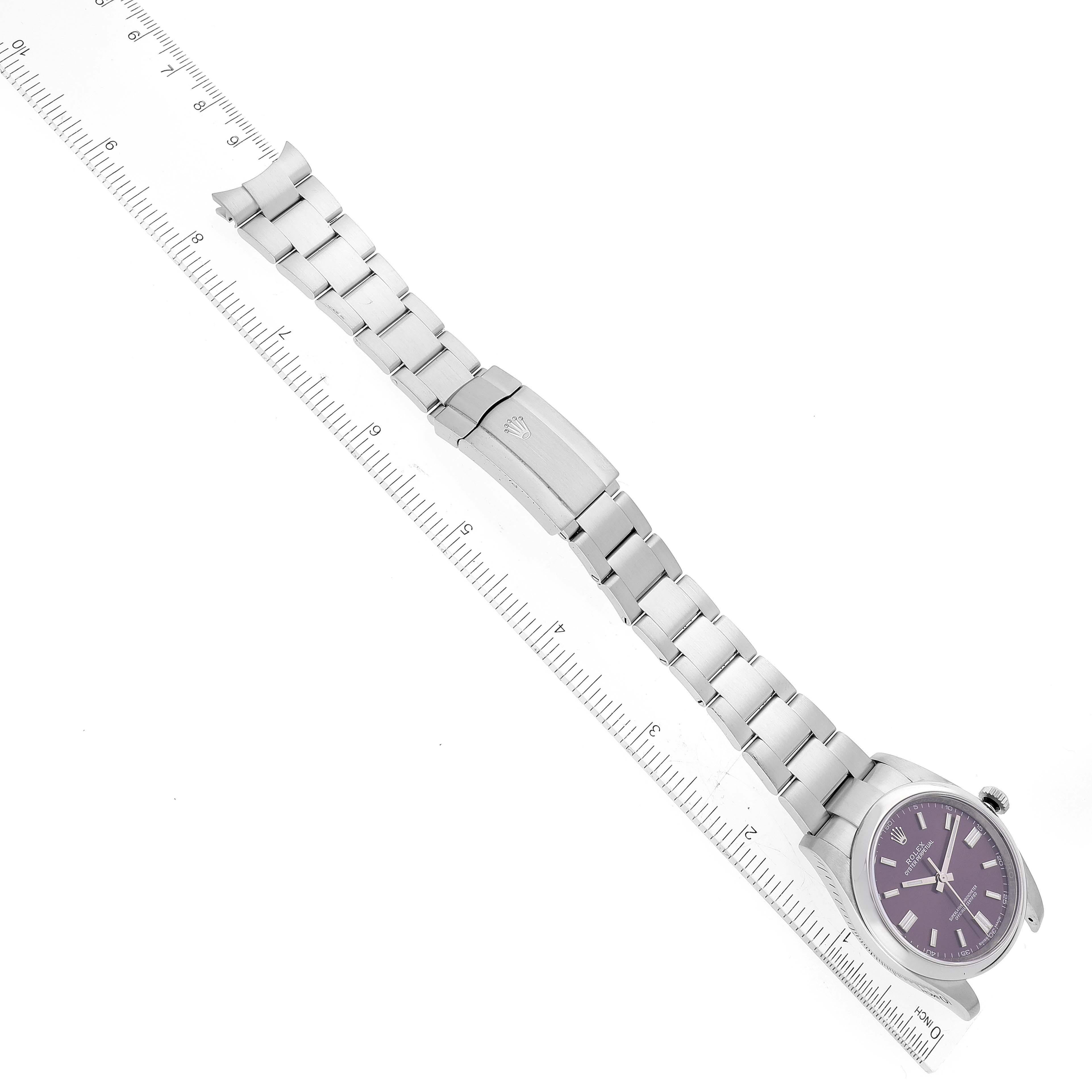 Rolex Oyster Perpetual 36 Red Grape Dial Steel Mens Watch 116000 4