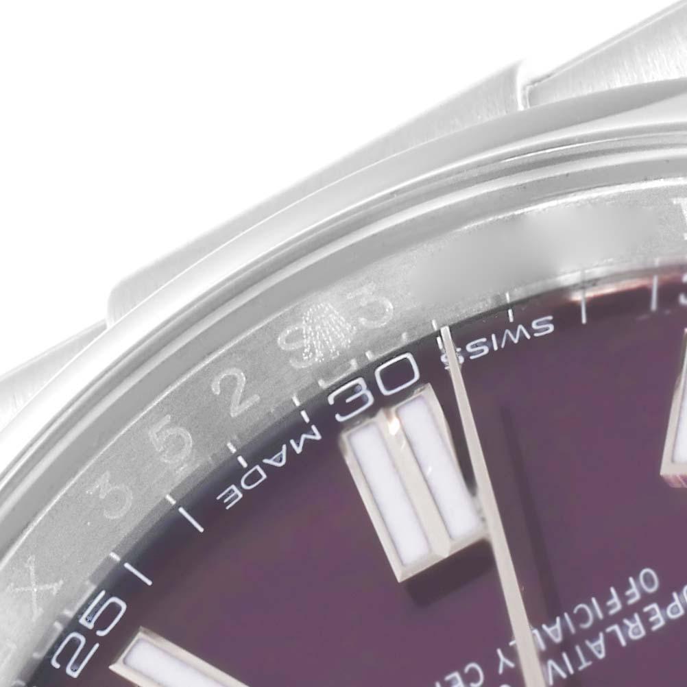 Men's Rolex Oyster Perpetual 36 Red Grape Dial Steel Mens Watch 116000