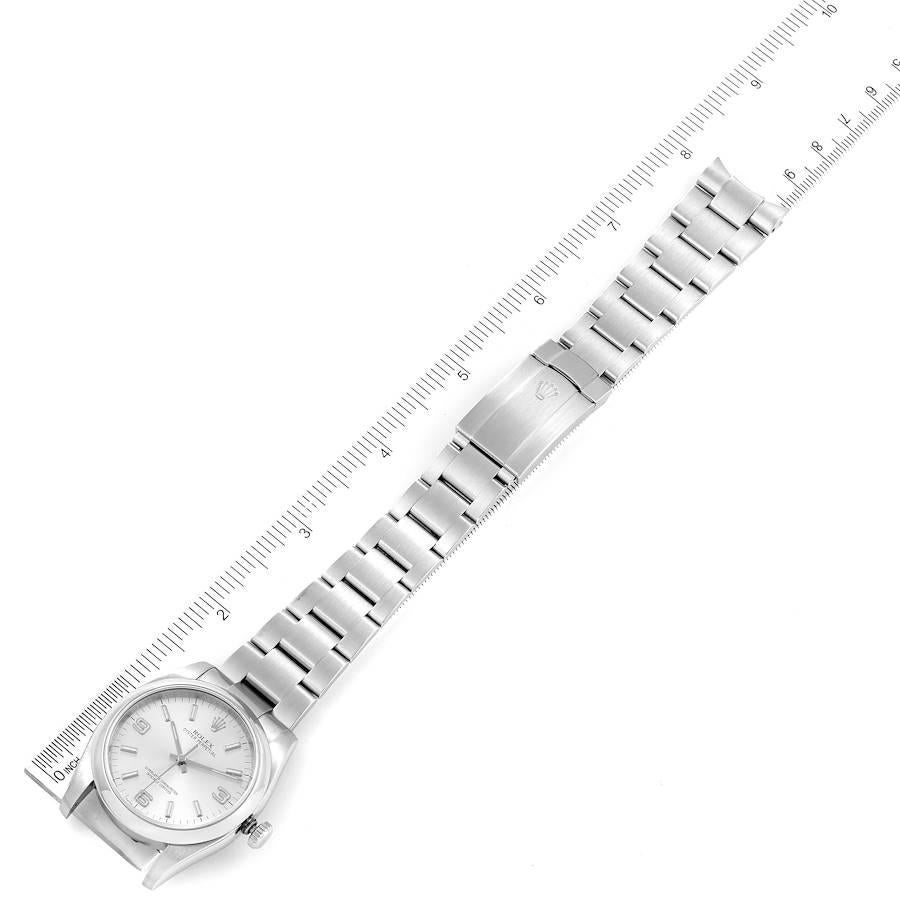 Rolex Oyster Perpetual 36 Silber Zifferblatt Stahl Herrenuhr 116000 Box Card im Angebot 7