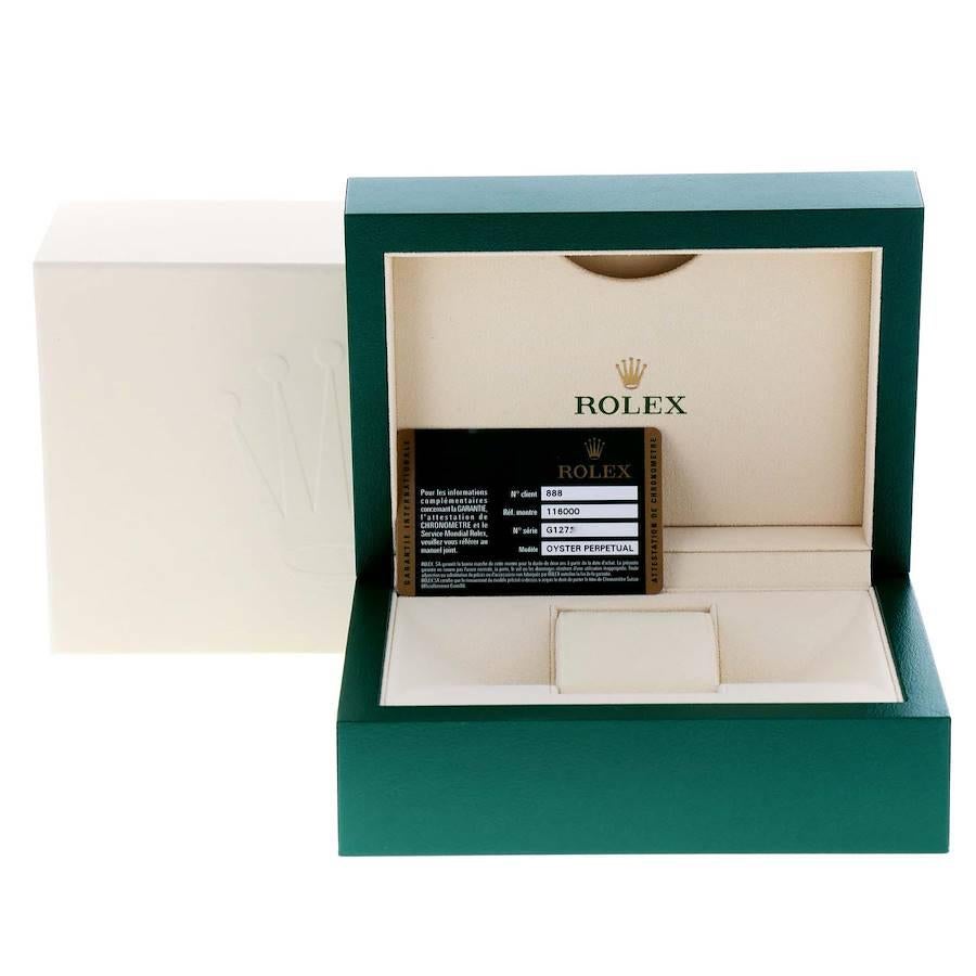 Rolex Oyster Perpetual 36 Silber Zifferblatt Stahl Herrenuhr 116000 Box Card im Angebot 9