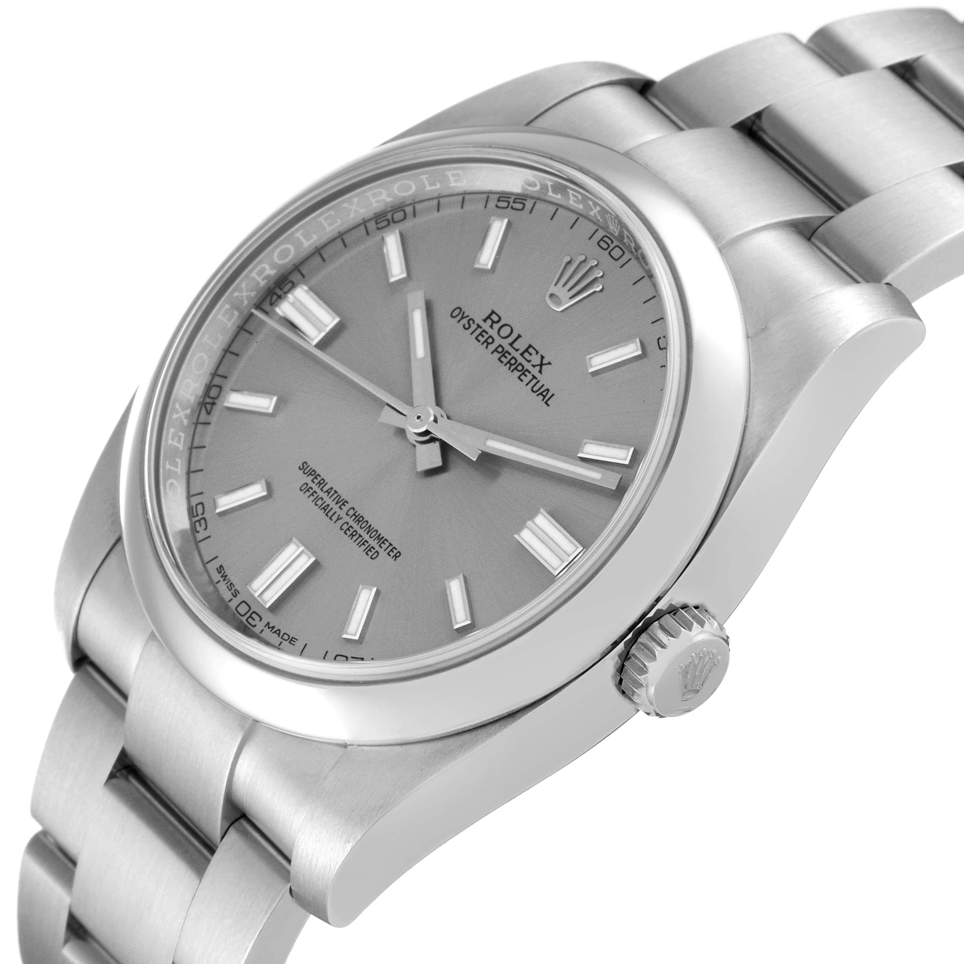 Rolex Oyster Perpetual 36 Silver Dial Steel Mens Watch 116000 1