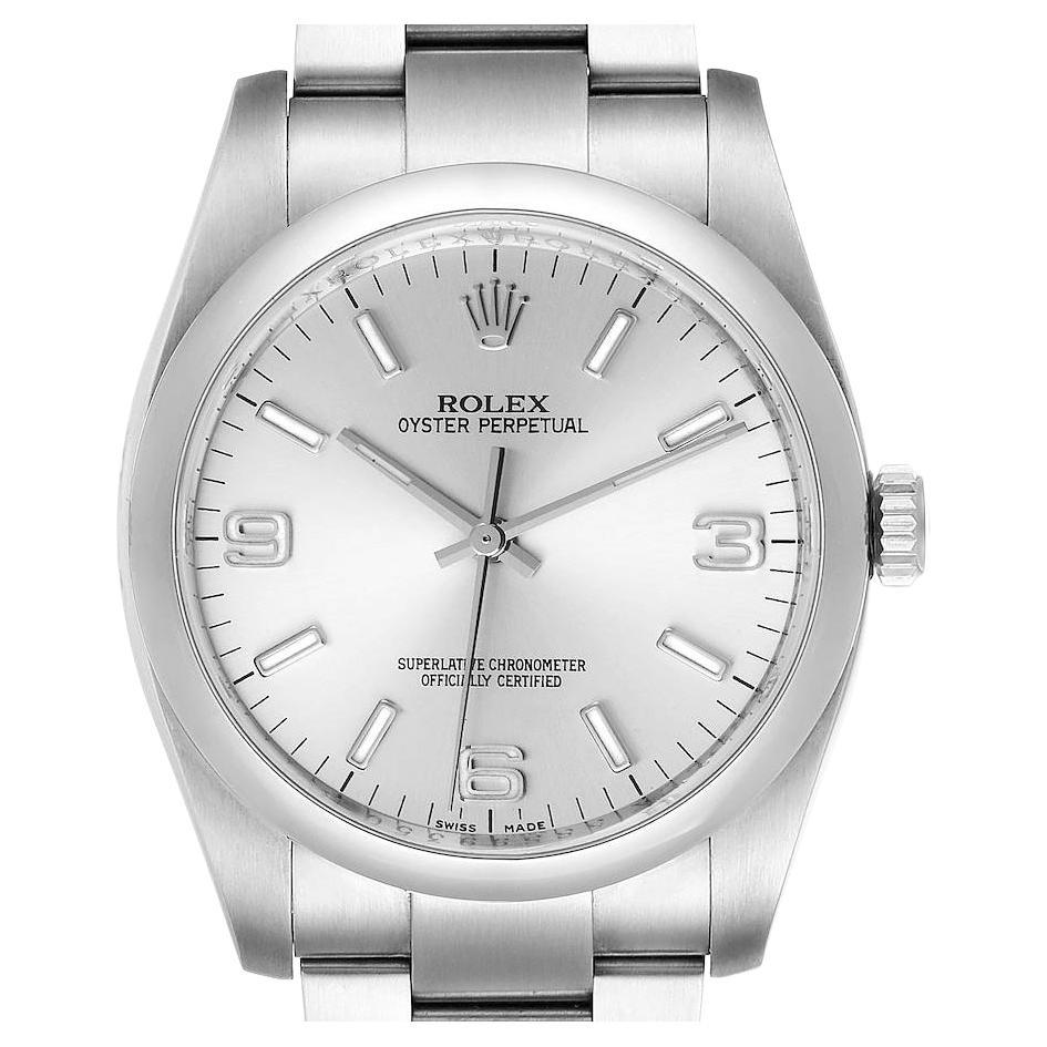 Rolex Oyster Perpetual 36 Silver Dial Steel Mens Watch 116000
