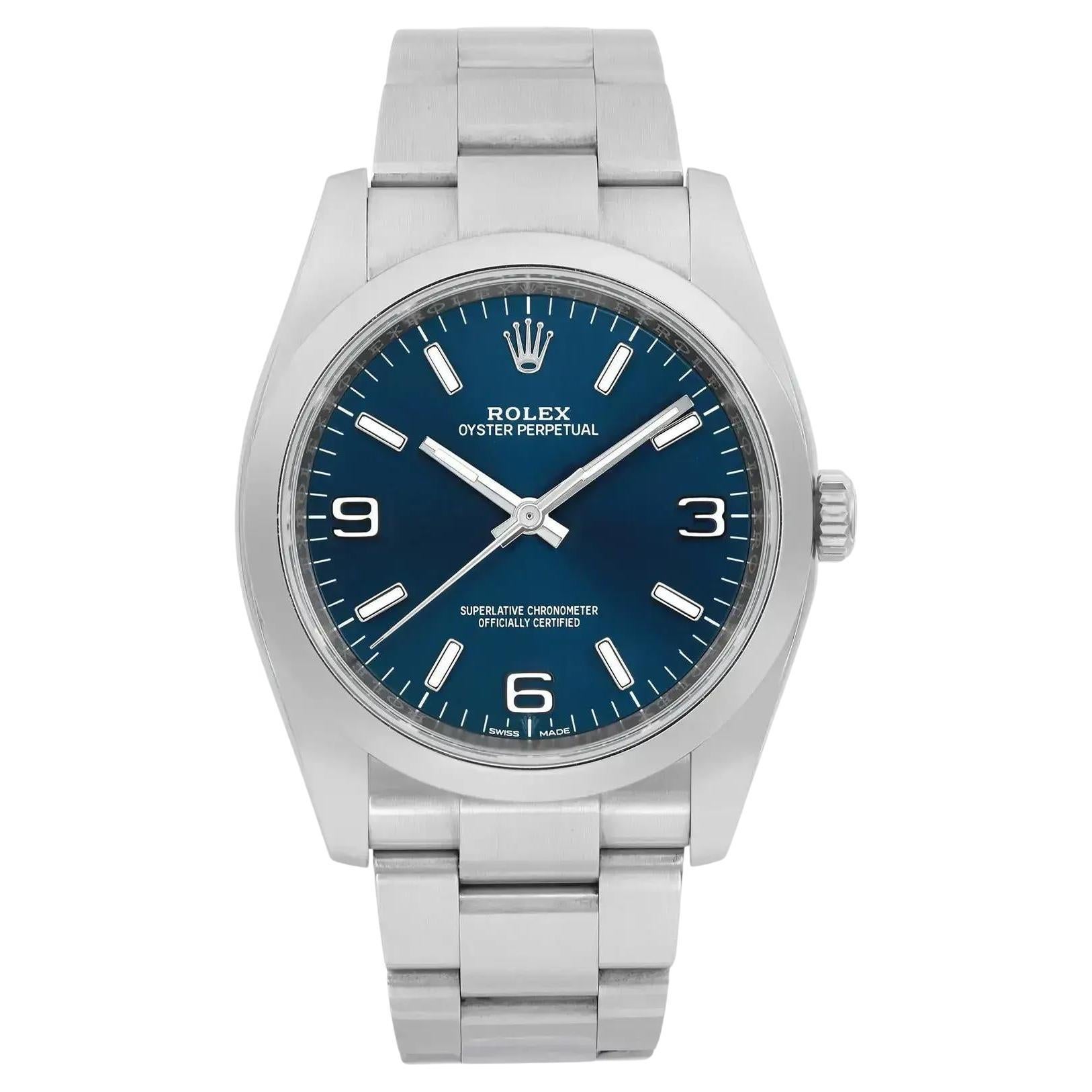 Rolex Oyster Perpetual 36 Steel Blue Arabic Dial Automatic Watch 116000