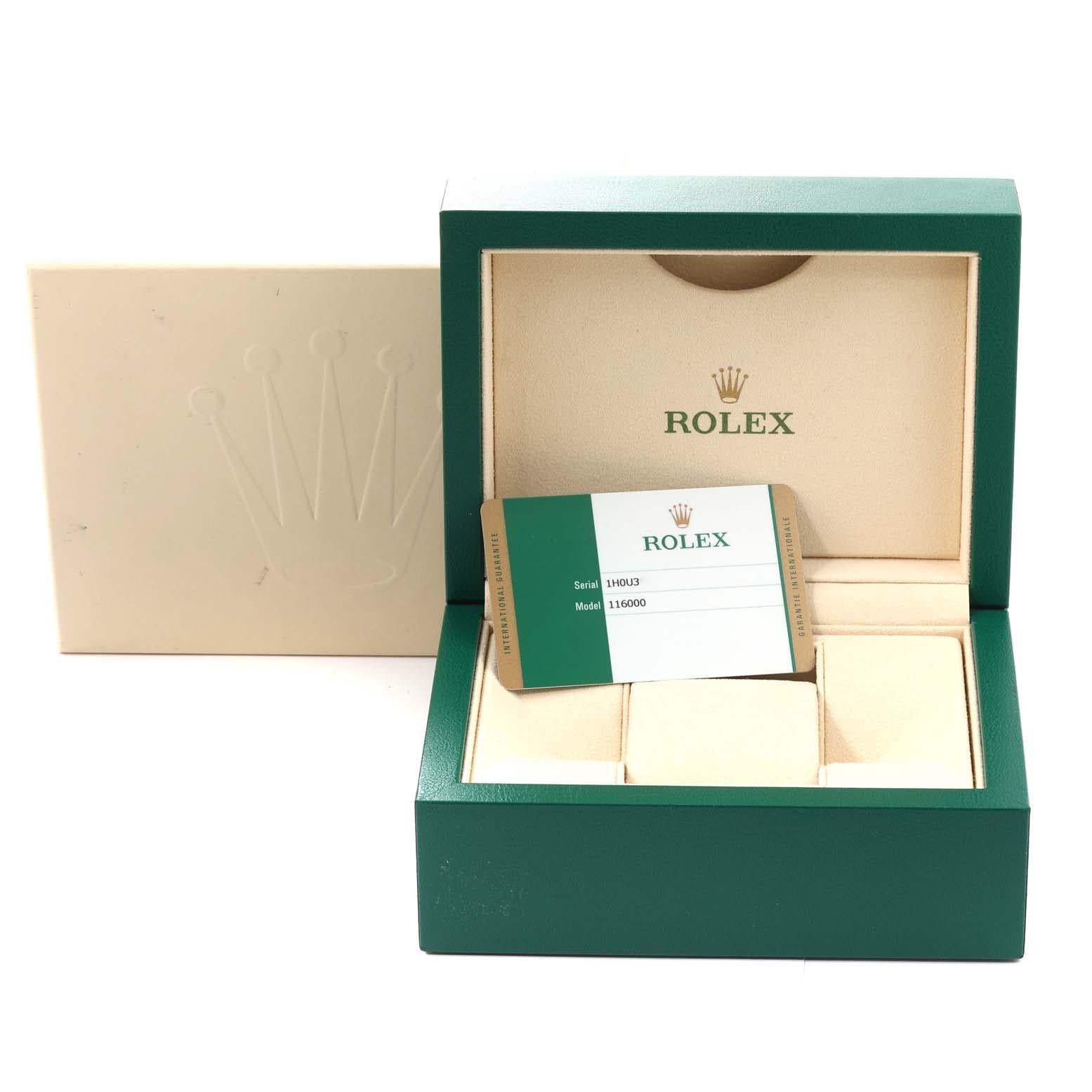 Rolex Oyster Perpetual 36 White Grape Dial Steel Mens Watch 116000 Box Card For Sale 6