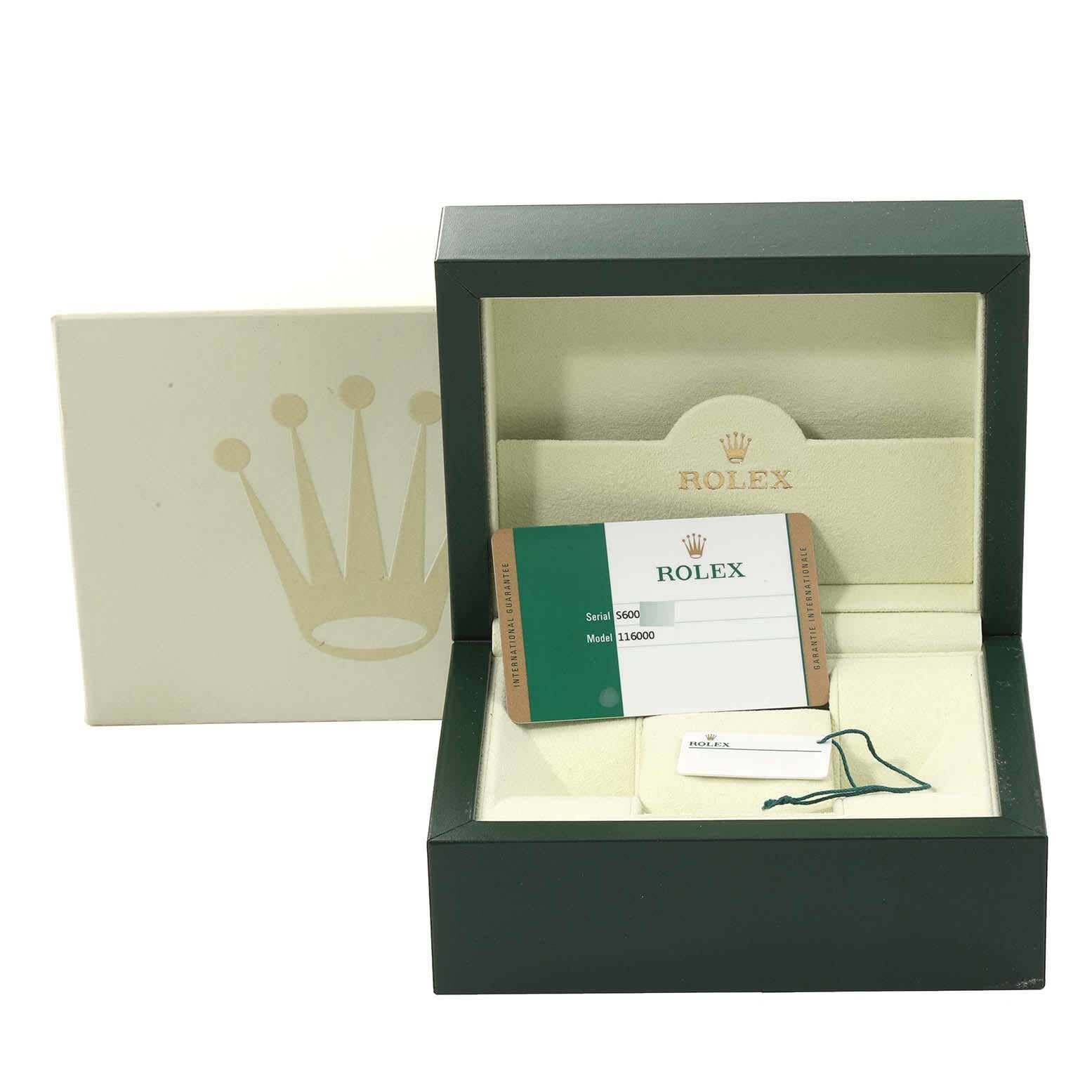 Rolex Oyster Perpetual 36 White Grape Dial Steel Mens Watch 116000 Box Card For Sale 6