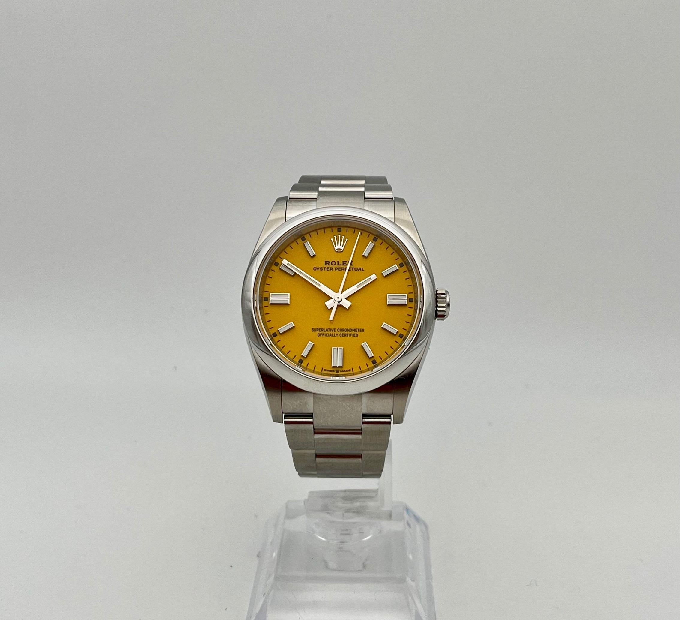 ROLEX Oyster Perpetual 36 Spetial Edition 'Bart Simpson'
Ref. 12600. Wrist watch. 
Stainless steel. 
Automatic-movement
Mint condition, unworn.
 Box and papers enclosed, bought 12/2020. 
Diameter ca. 36mm 

PRADERA is a second generation of a family
