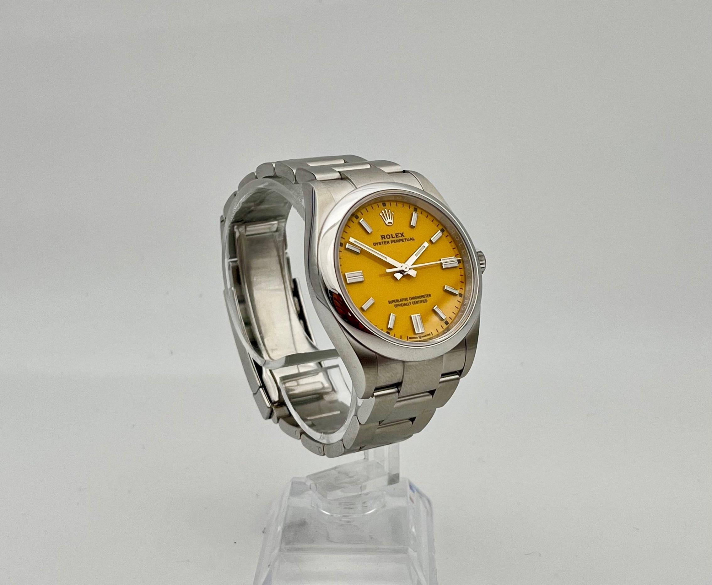 Modernist Rolex Oyster Perpetual 36 Yellow 2022 Bart Simpson New box papers For Sale