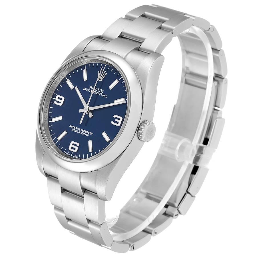 Men's Rolex Oyster Perpetual Blue Dial Steel Mens Watch 116000 For Sale