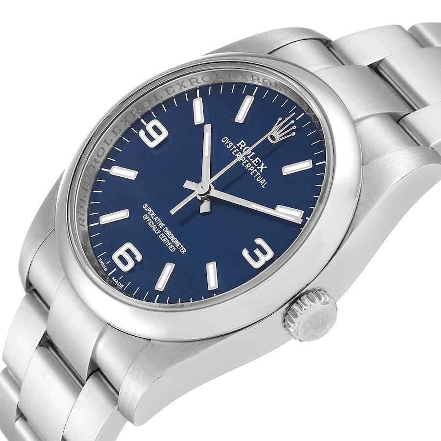 Rolex Oyster Perpetual Blue Dial Steel Mens Watch 116000 For Sale 1