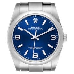 Rolex Oyster Perpetual Blue Dial Steel Mens Watch 116000