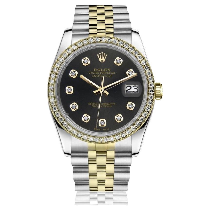 Rolex Oyster Perpetual Datejust Chocolate Diamond Dial & Diamond Bezel Watch