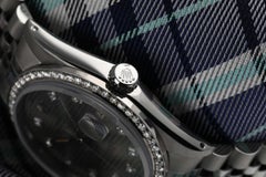 Rolex Oyster Perpetual Datejust Dark Grey Dial with Diamond Bezel Watch 16014