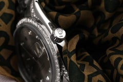 Rolex Oyster Perpetual Datejust Grey Diamond Dial Stainless Steel Watch 16014