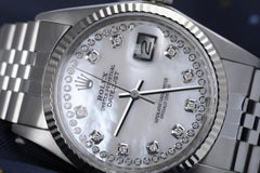 Rolex Montre Oyster Perpetual 36mm Datejust avec cadran en nacre et diamants blancs