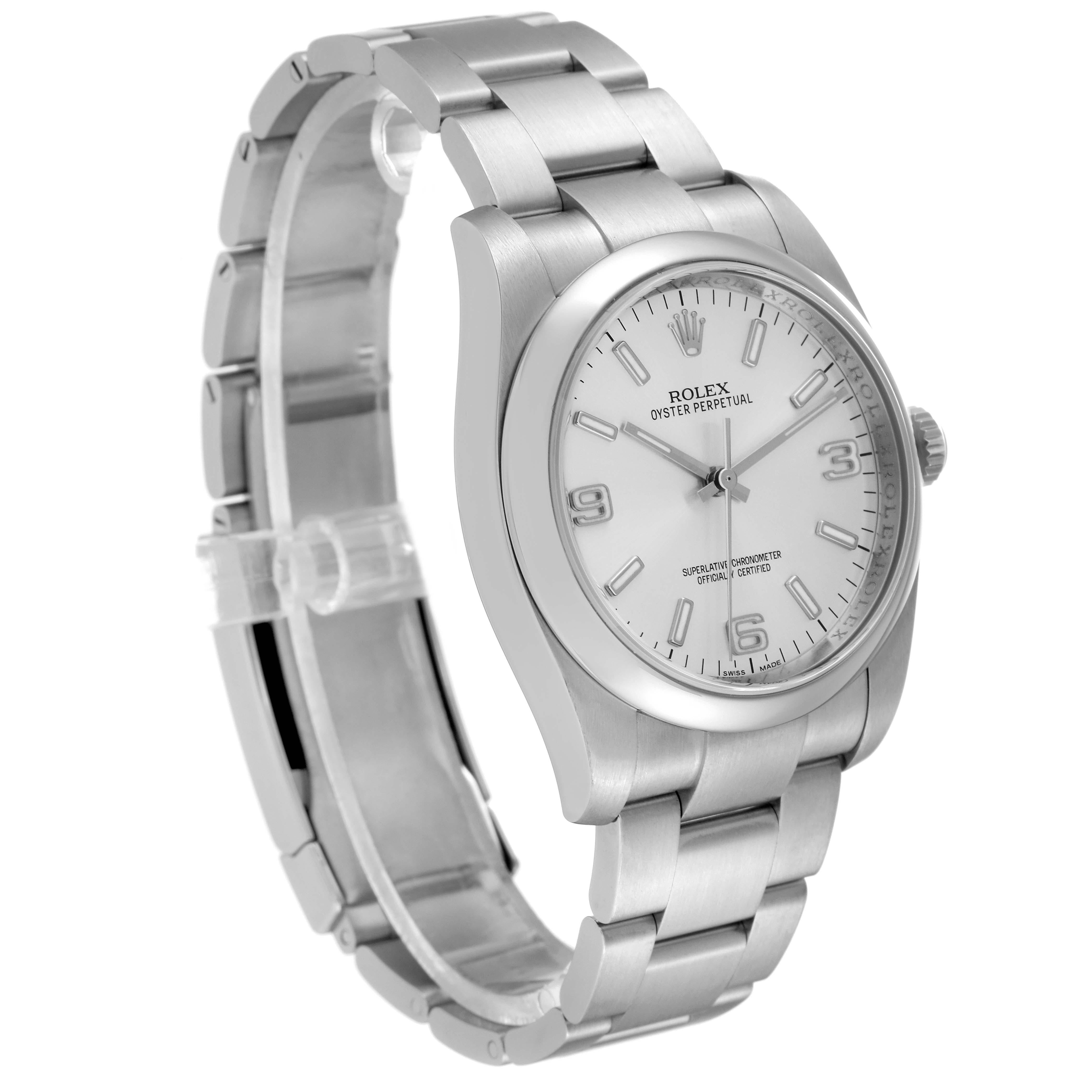 Rolex Oyster Perpetual 36mm Silver Dial Steel Mens Watch 116000 For Sale 1