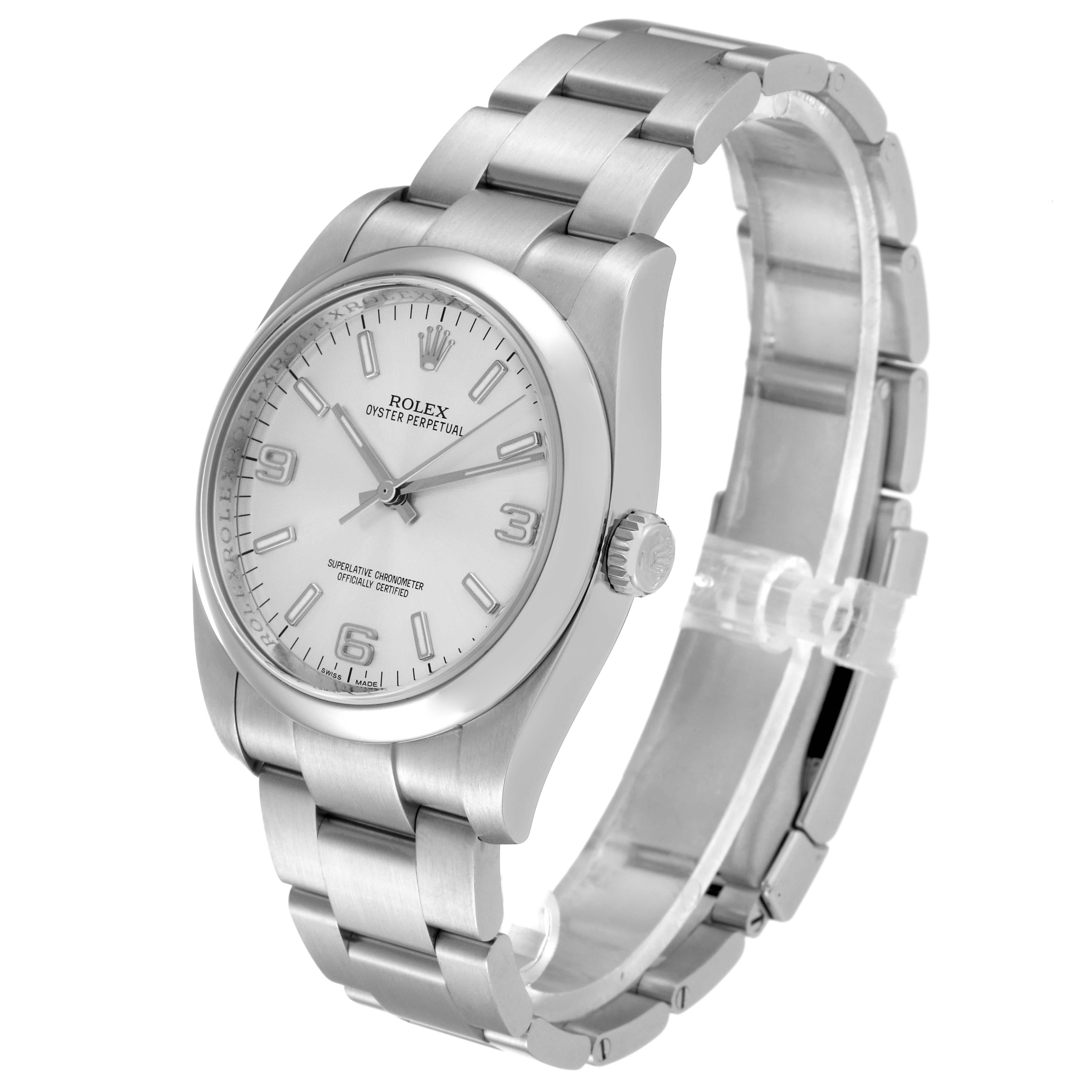 Rolex Oyster Perpetual 36mm Silver Dial Steel Mens Watch 116000 For Sale 3