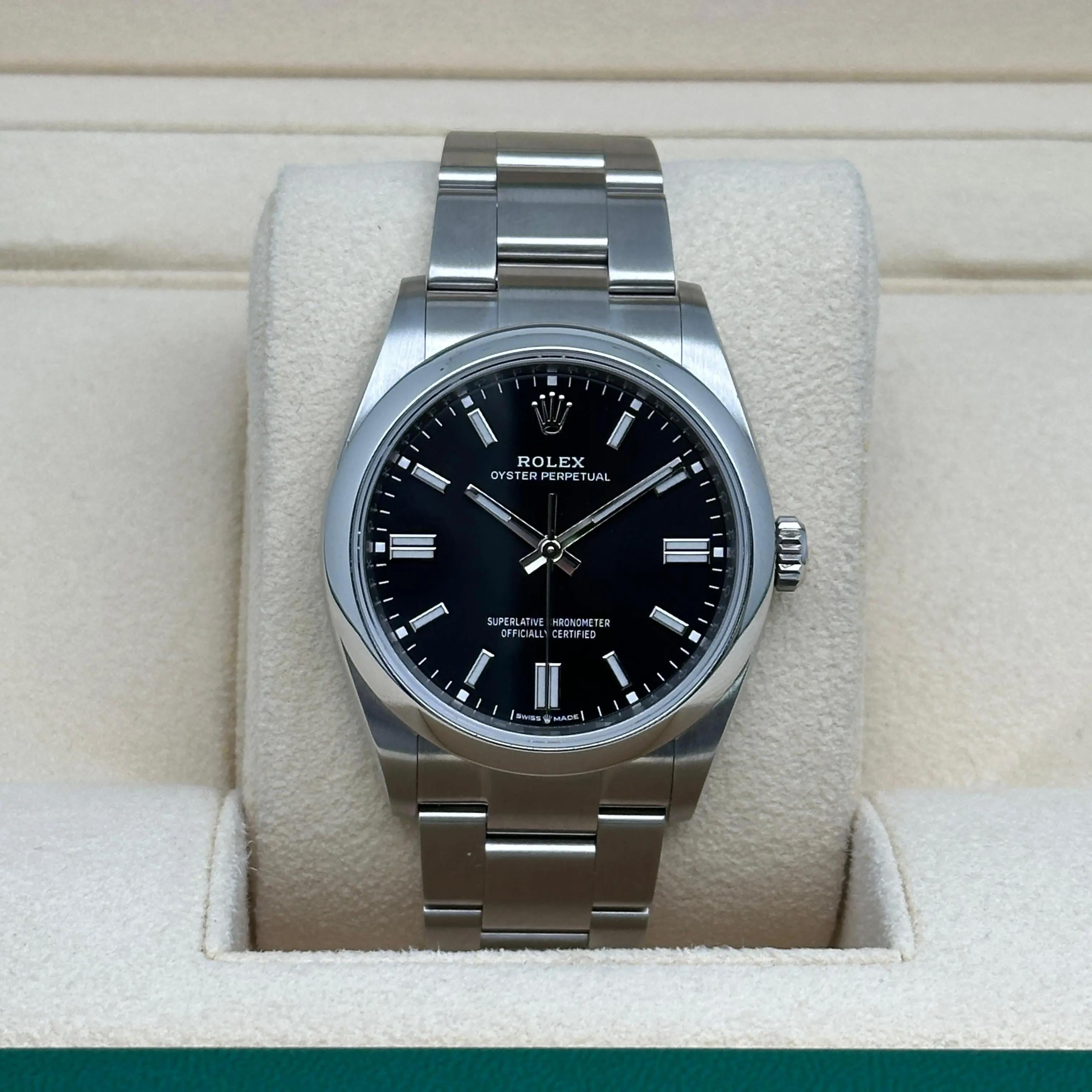 Men's Rolex Oyster Perpetual 36mm Steel Black Dial Automatic Men Watch 126000 For Sale