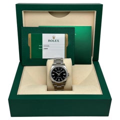 Rolex Oyster Perpetual 36mm Stahl Schwarzes Zifferblatt Automatik-Herrenuhr 126000