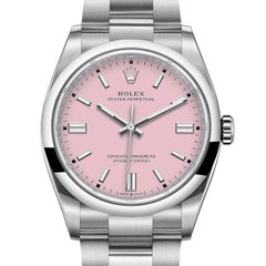 Rolex Oyster Perpetual 36mm Steel Candy Pink Dial Automatic Mens Watch 126000