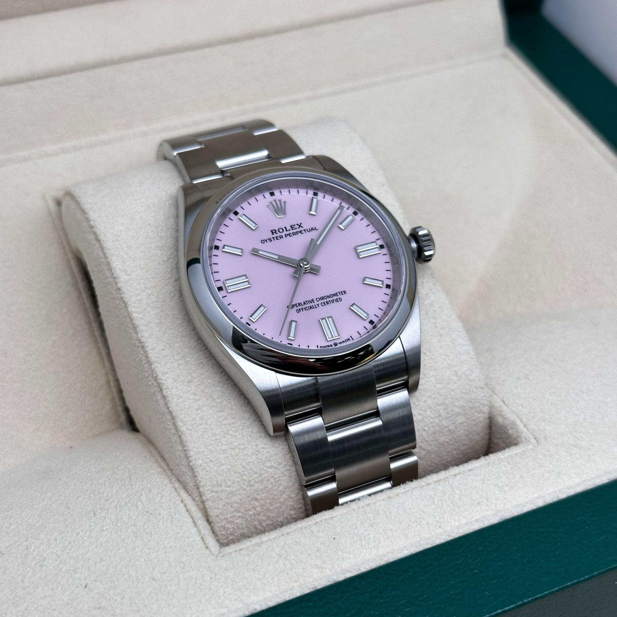 Rolex Oyster Perpetual 36mm Steel Candy Pink Dial Automatic Watch 126000 Unworn 1