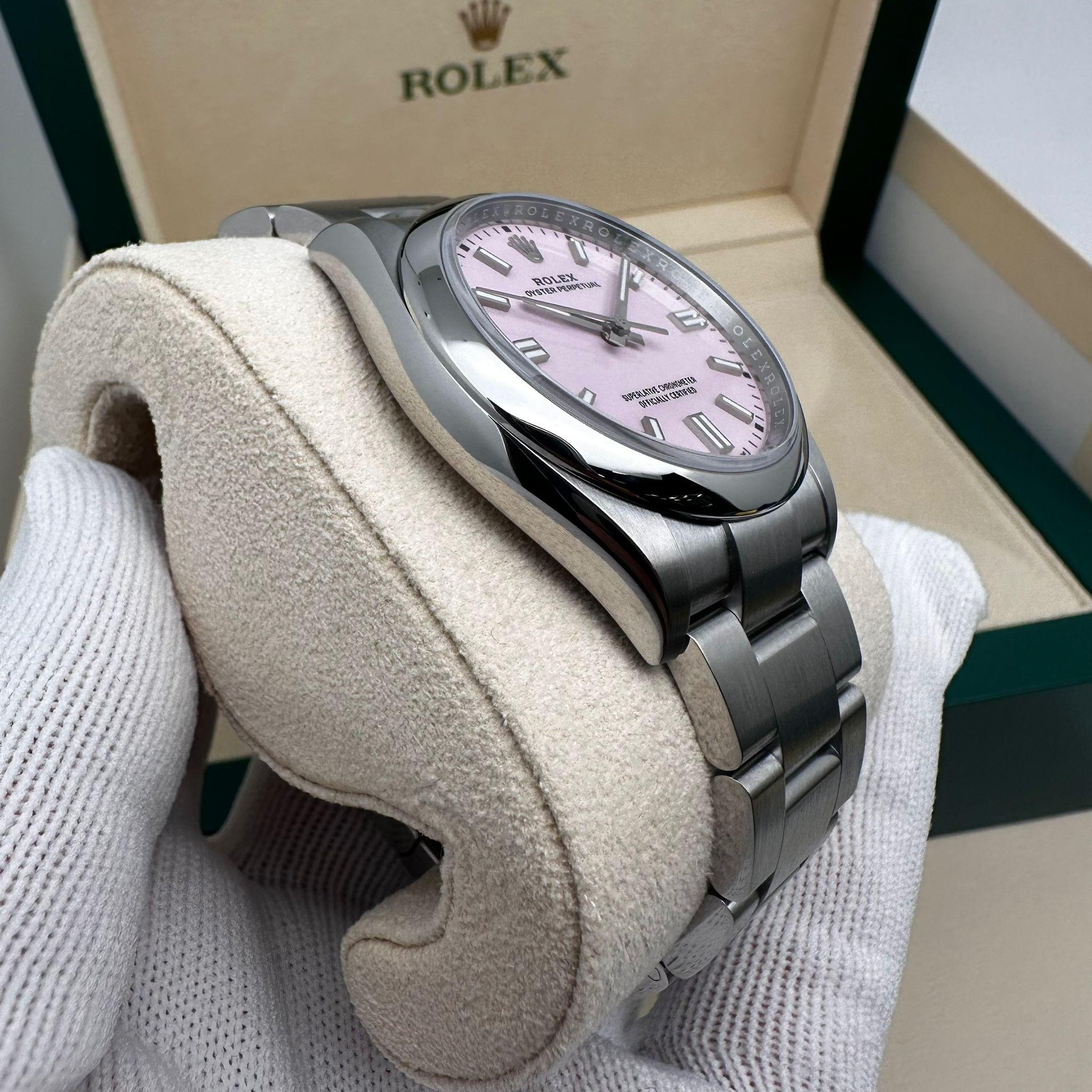 Rolex Oyster Perpetual 36mm Steel Candy Pink Dial Automatic Watch 126000 Unworn 2