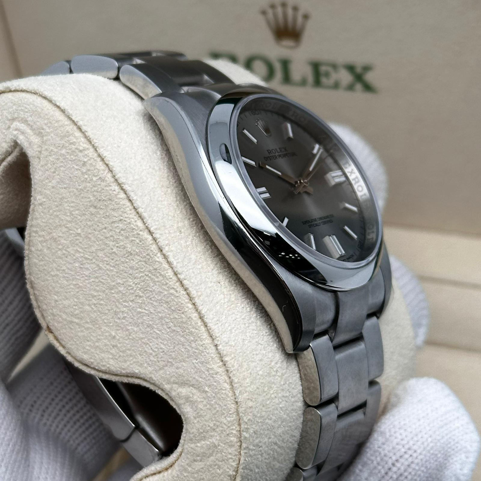 Rolex Oyster Perpetual 36mm Steel Gray Dial Automatic Men Watch 116000 Unworn 2