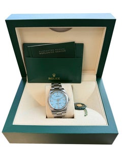 Rolex Oyster Perpetual 36mm Tiffany Quadrante Blu Acciaio Orologio da Uomo 126000