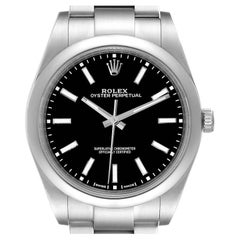Rolex Oyster Perpetual 39 Black Dial Steel Mens Watch 114300 Box Card
