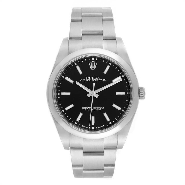 Rolex Oyster Perpetual 39 Black Dial Steel Men's Watch 114300 For Sale ...