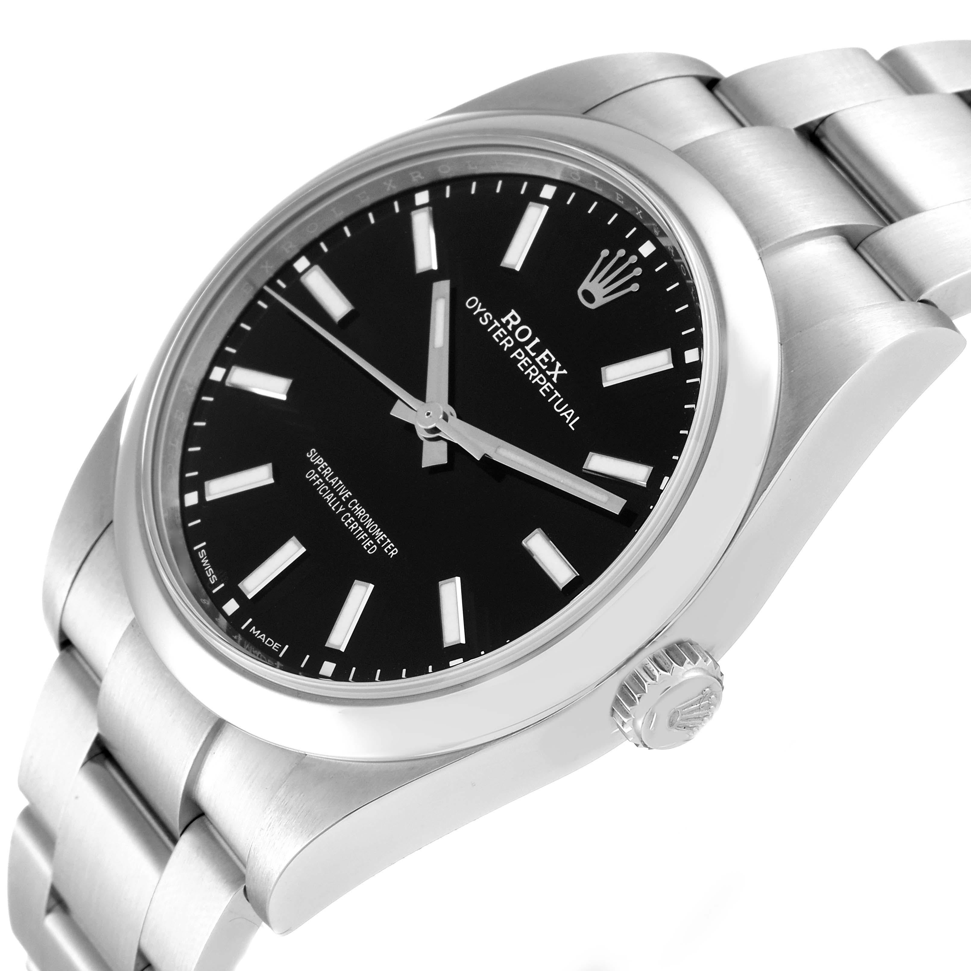 Rolex Oyster Perpetual 39 Black Dial Steel Mens Watch 114300 2