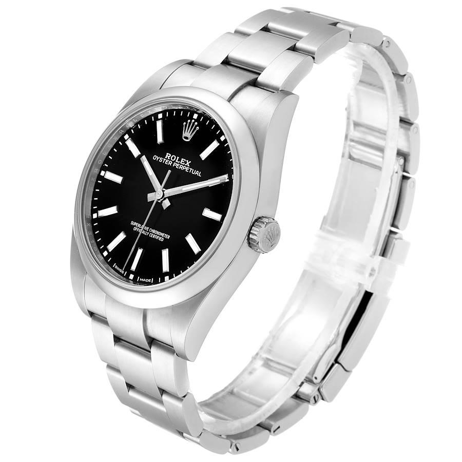 Rolex Oyster Perpetual 39 Black Dial Steel Men's Watch 114300 Unworn In Excellent Condition For Sale In Atlanta, GA