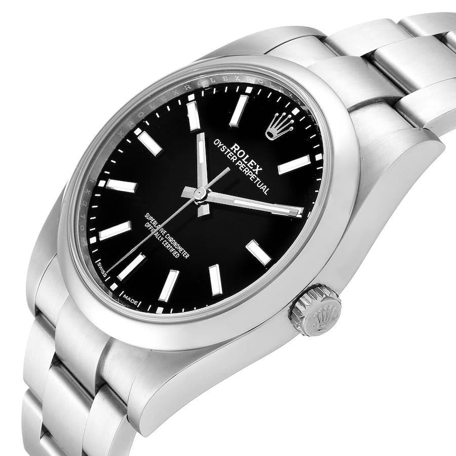 Rolex Oyster Perpetual 39 Black Dial Steel Men's Watch 114300 Unworn For Sale 1