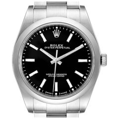 Rolex Oyster Perpetual 39 Black Dial Steel Men's Watch 114300 Unworn