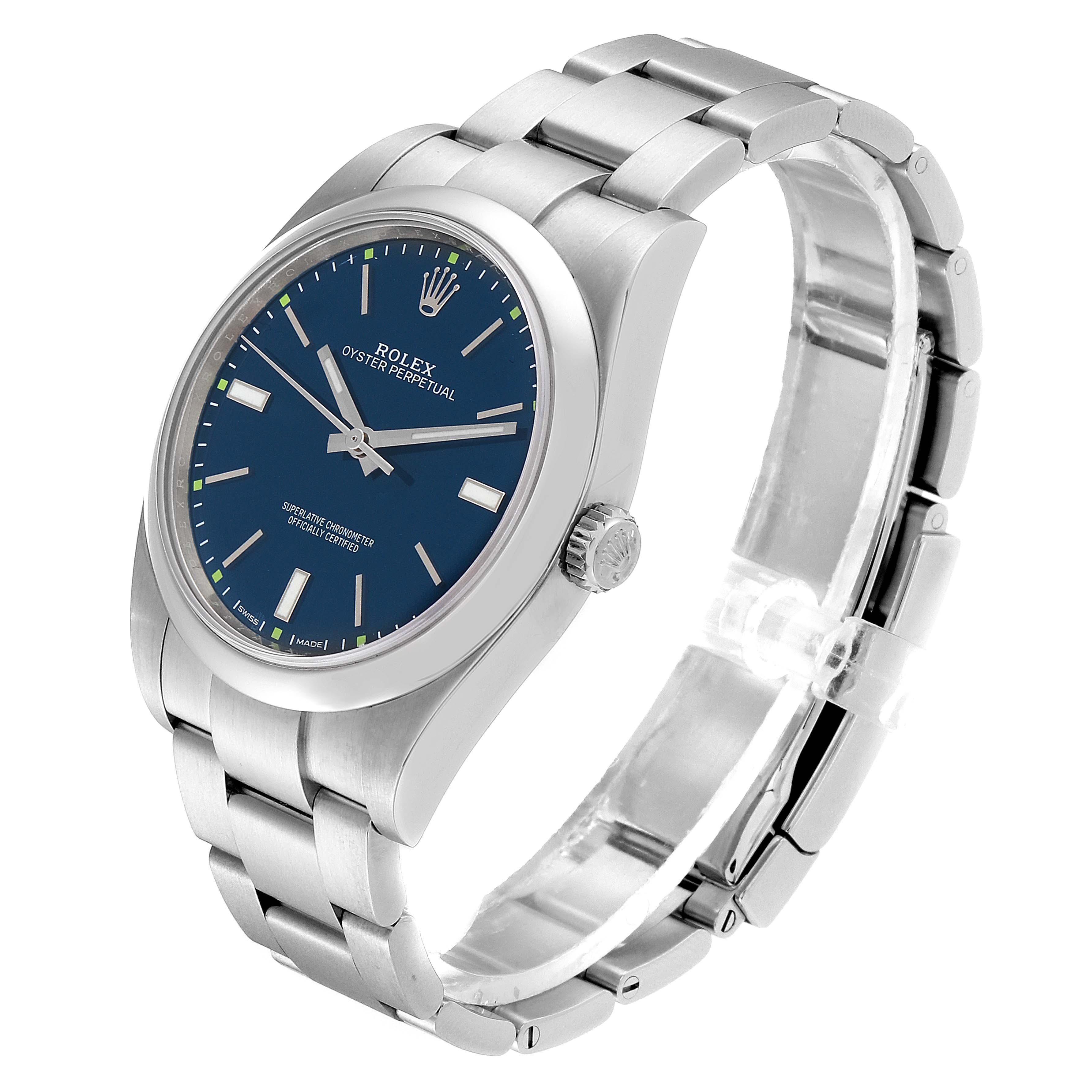 Men's Rolex Oyster Perpetual 39 Blue Dial Steel Men’s Watch 114300 For Sale