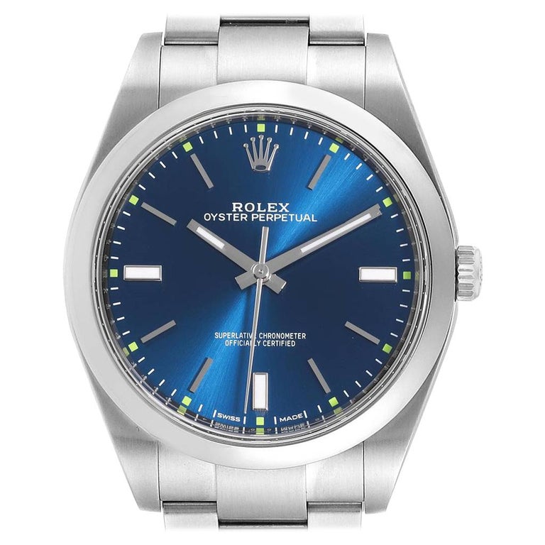 Rolex Oyster Perpetual 39 Blue Dial Steel Men’s Watch 114300 For Sale ...