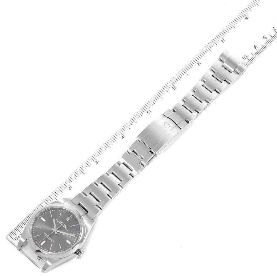 Rolex Oyster Perpetual 39 Rhodium Dial Steel Mens Watch 114300 Box Card For Sale 6