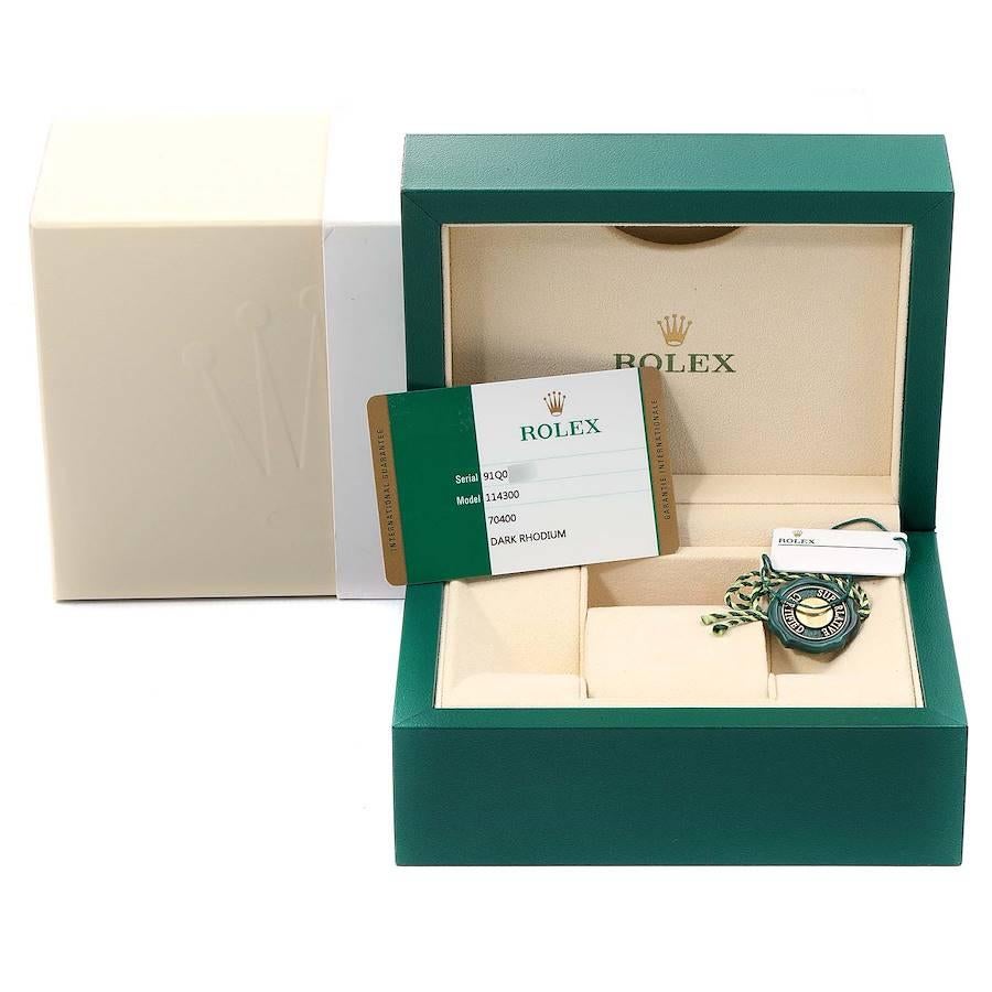 Rolex Oyster Perpetual 39 Rhodium Dial Steel Mens Watch 114300 Box Card For Sale 8