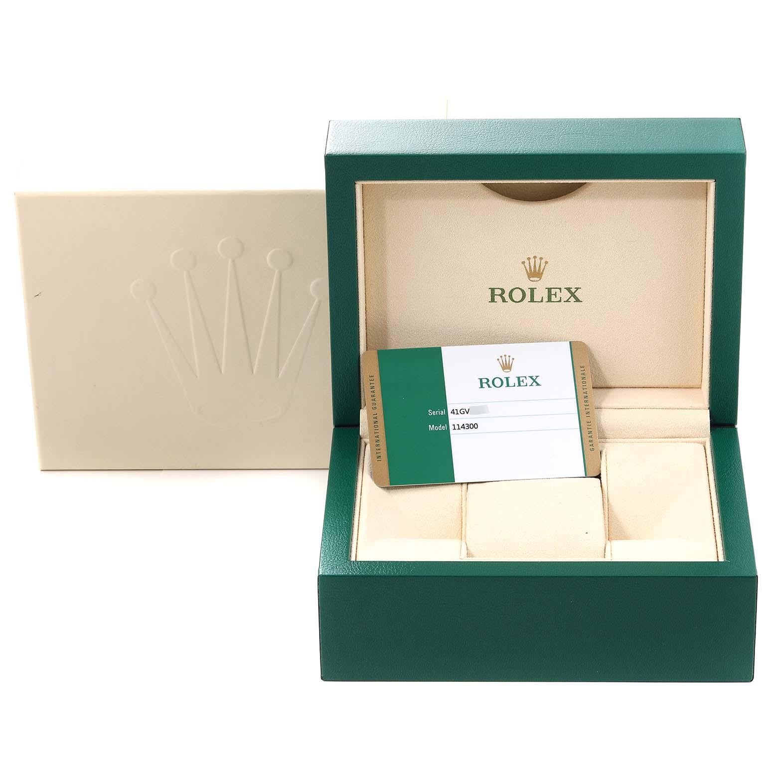 Rolex Oyster Perpetual 39 Rhodium Dial Steel Mens Watch 114300 Box Card 2