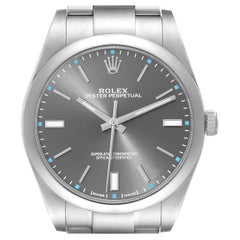 Rolex Oyster Perpetual 39 Rhodium Dial Steel Mens Watch 114300 Box Card