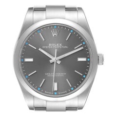 Rolex Oyster Perpetual 39 Rhodium Dial Steel Mens Watch 114300 Box Card