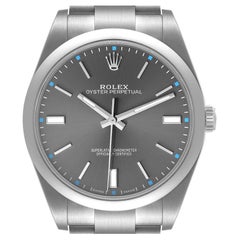 Rolex Oyster Perpetual 39 Rhodium Dial Steel Mens Watch 114300 Box Card