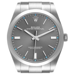 Rolex Oyster Perpetual 39 Rhodium Dial Steel Mens Watch 114300 Box Card