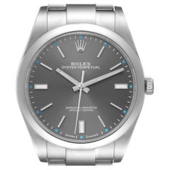 Rolex Oyster Perpetual 39 Rhodium Dial Steel Mens Watch 114300 Box Card