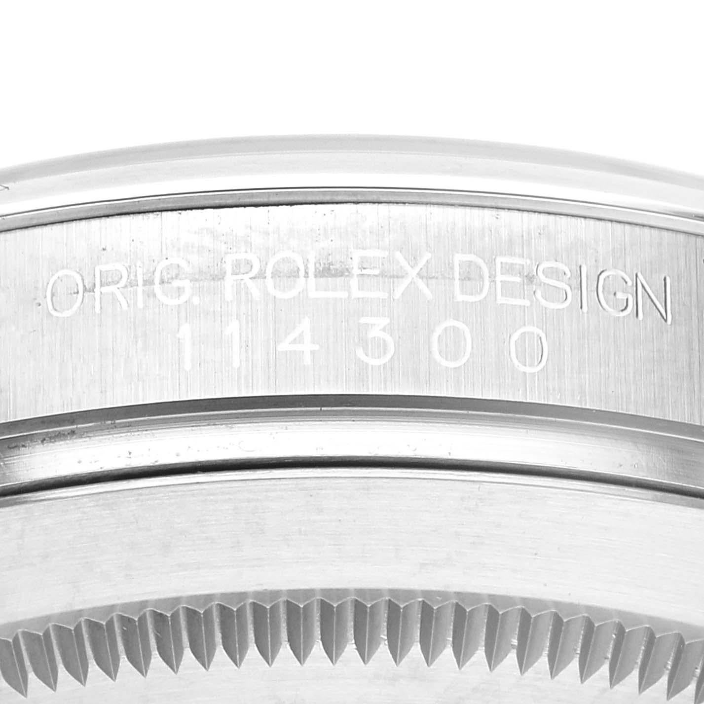 Rolex Montre Oyster Perpetual 39 avec cadran en acier et cadran en rhodium pour hommes 114300 2