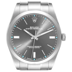 Rolex Oyster Perpetual 39 Rhodium Dial Steel Mens Watch 114300