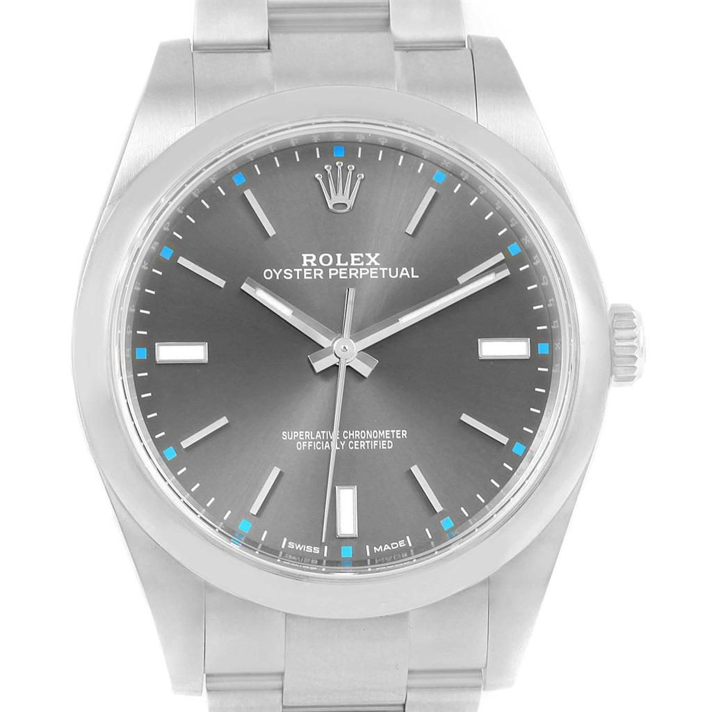 Rolex Oyster Perpetual 39 Rhodium Dial 