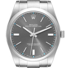 Rolex Oyster Perpetual 39 Rhodium Dial Steel Mens Watch 114300